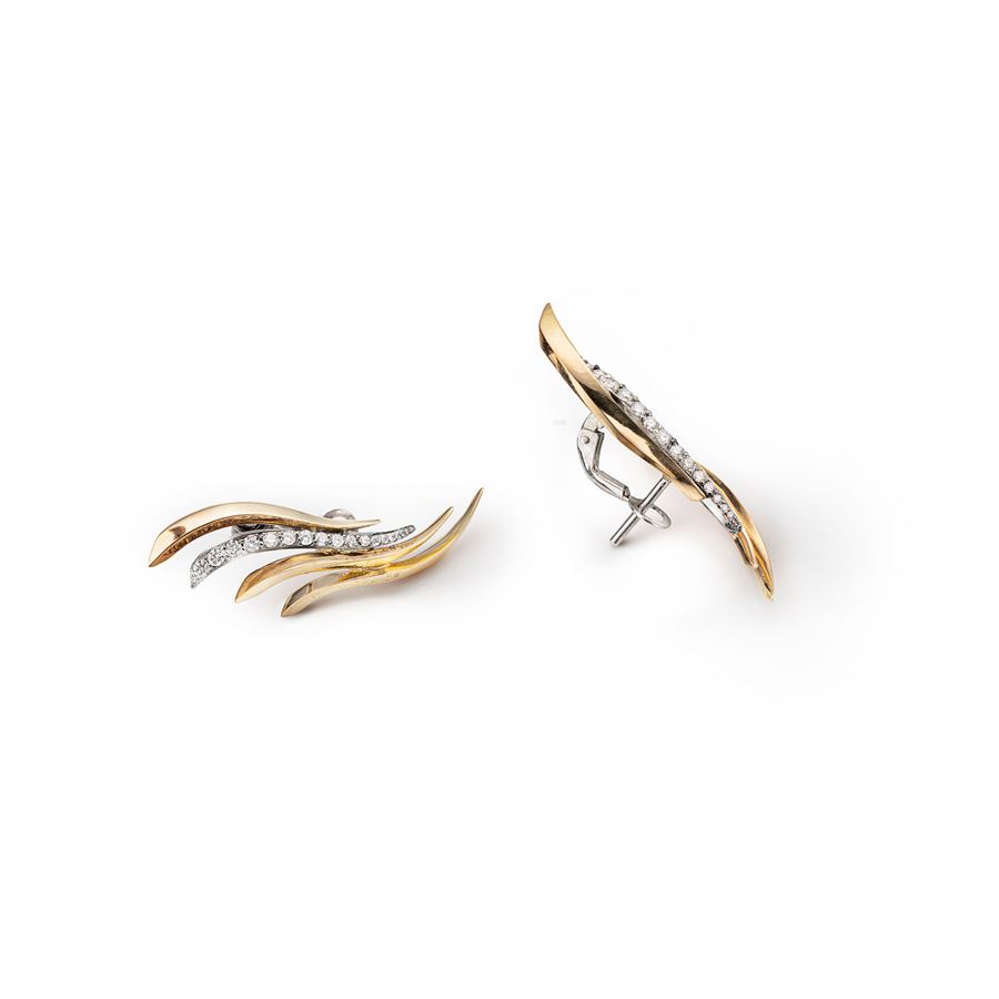 Yellow gold 'Fiamma' earrings SOLIS | OR FIAMMAAU18G/B CT.0,55